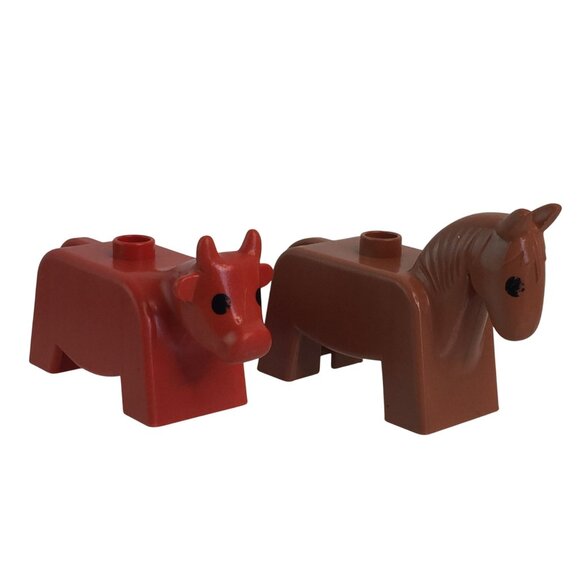 Vtg Lego Duplo Farm Animals Lot Horse Cow Sheep Chickens Scottish Terrier Dog - Picture 3 of 15